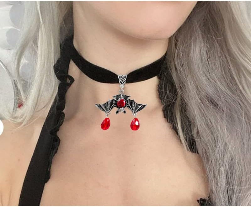 Cicod Gothic Black Velvet Goth Choker Necklace for Women,Cameo Black Choker Crow Skull Pendant Necklace Vintage Collar Skull Necklace Gothic Jewelry - Image 2